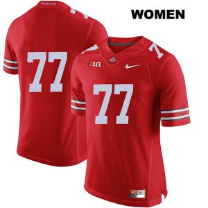 Women's NCAA Ohio State Buckeyes Nicholas Petit-Frere #77 College Stitched No Name Authentic Nike Red Football Jersey FH20C33UN